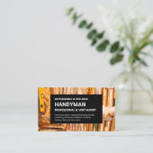 Carte de visite Handyman - Outils Mur sur Noir (Debout devant)