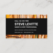 Carte de visite Handyman - Outils Mur sur Noir (Dos)