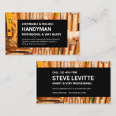 Carte de visite Handyman - Outils Mur sur Noir (Devant / Derrière)