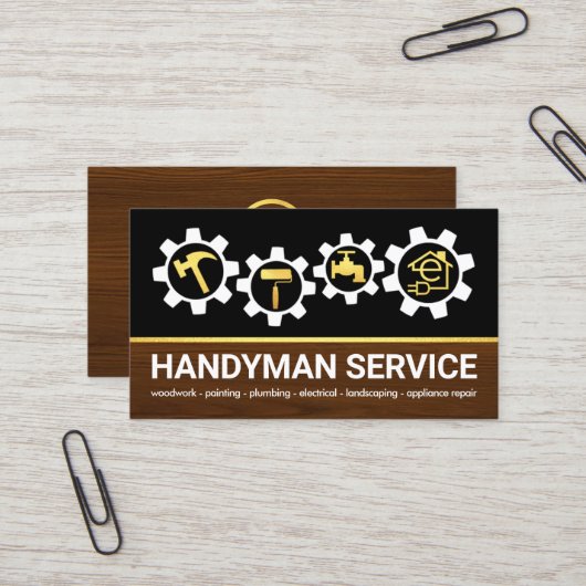 Carte De Visite Handyman Outils Sprocket Home Réparation (Devant/Arrière en situation)