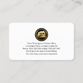 Carte De Visite Handyman Outils sur Blue Black Red Line (Dos)