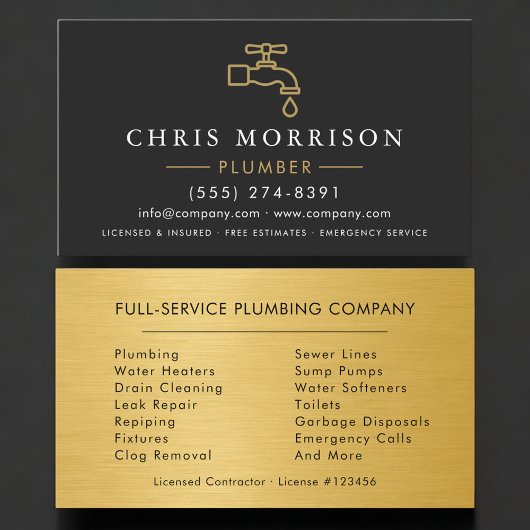 Carte De Visite Handyman Plumbing Service Plumber