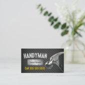 Carte De Visite Handyman Professionnel Big Hammer Noir & Or (Debout devant)