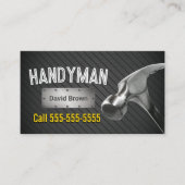Carte De Visite Handyman Professionnel Big Hammer Noir & Or (Devant)
