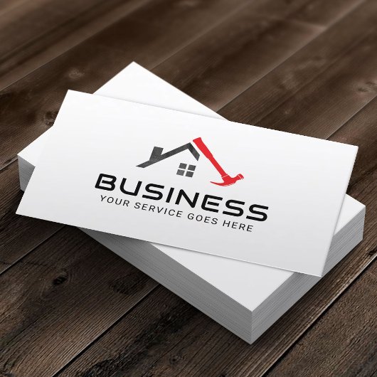 Carte De Visite Handyman Red Hammer House Service de réparation