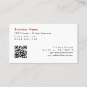 Carte De Visite Handyman, Réparation, Construction, Code QR (Dos)