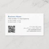 Carte De Visite Handyman, Réparation, Construction, Code QR, Vs 2 (Dos)