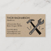 Carte De Visite Handyman Réparation Construction Wrench Hammer KRA (Devant)