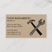 Carte De Visite Handyman Réparation Construction Wrench Hammer KRA (Devant)