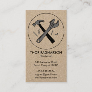 Carte De Visite Handyman Réparation Construction Wrench Hammer KRA
