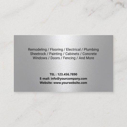 Carte De Visite Handyman Réparation Maintenance Plumbing Patriotiq (Dos)