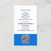 Carte De Visite Handyman Réparations Remodel | Code QR (Dos)