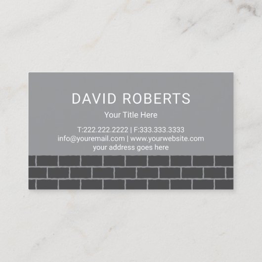 Carte De Visite Handyman Service de réparation de maisons en briqu (Dos)