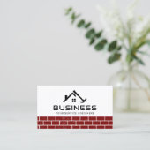 Carte De Visite Handyman Service de réparation de maisons en briqu (Debout devant)