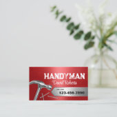 Carte De Visite Handyman Service de réparation et d'entretien Red (Debout devant)