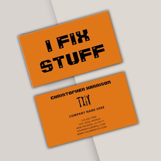 Carte De Visite Handyman Service d'entretien de réparation profess