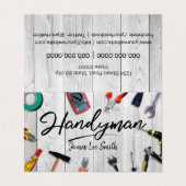 Carte de visite Handyman Services (Extérieur déplié)