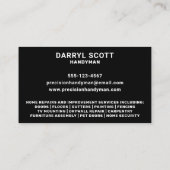 Carte De Visite Handyman Services Accueil Réparation Outils Modern (Dos)