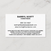 Carte De Visite Handyman Services Home Réparation Toolkit Retro Ma (Dos)