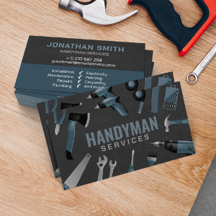 Carte De Visite Handyman services outils gris bleu