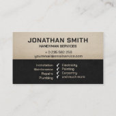 Carte De Visite Handyman services - Réparations à domicile (Dos)