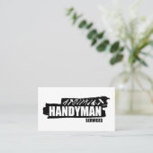 Carte De Visite Handyman services simple noir et blanc (Debout devant)