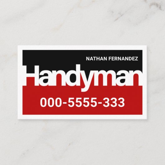 Carte De Visite Handyman Signage Frame Builder (Devant)