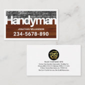 Carte De Visite Handyman Signage Frame Renovation (Devant / Derrière)
