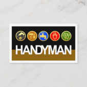 Carte De Visite Handyman Signage Gold Workmen Tools (Devant)
