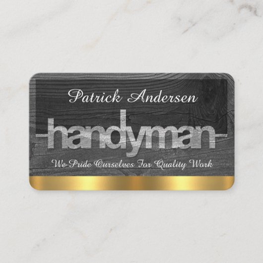 Carte De Visite Handyman Signage On Wood Grain (Devant)