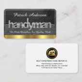 Carte De Visite Handyman Signage On Wood Grain (Devant / Derrière)