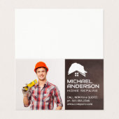 Carte De Visite Handyman souriant (Extérieur déplié)