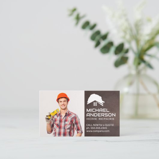 Carte De Visite Handyman souriant (Debout devant)