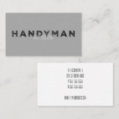 Carte De Visite Handyman [Style Letterpress] (Devant / Derrière)