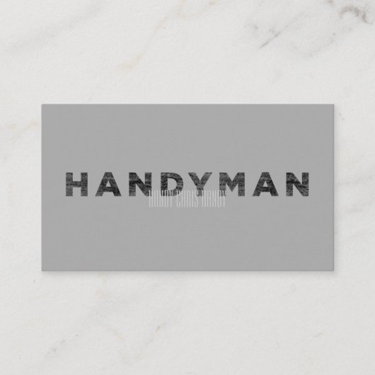 Carte De Visite Handyman [Style Letterpress] (Devant)