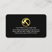 Carte De Visite Handyman Tool Icons On Gold Tab (Dos)