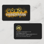 Carte De Visite Handyman Tools Gold Paint Splatter (Devant / Derrière)