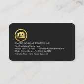Carte De Visite Handyman Tools Gold Paint Splatter (Dos)