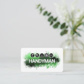 Carte De Visite Handyman Tools Green Paint Splatter (Debout devant)