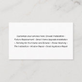 Carte De Visite Handyman Tools, Home Improvement Rustique Business (Dos)