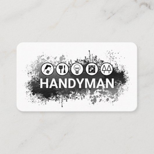 Carte De Visite Handyman Tools In Paint Splatter (Devant)