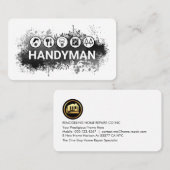 Carte De Visite Handyman Tools In Paint Splatter (Devant / Derrière)