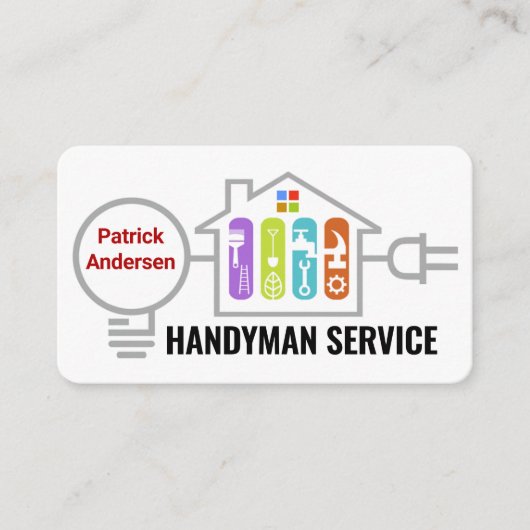 Carte De Visite Handyman Tools Inside Home Electrical Wiring (Devant)