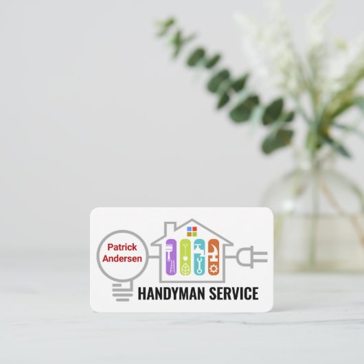 Carte De Visite Handyman Tools Inside Home Electrical Wiring (Debout devant)