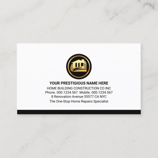 Carte De Visite Handyman Tools Layers Home Repairs (Dos)