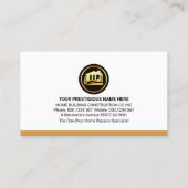 Carte De Visite Handyman Tools On Black Brown Layers (Dos)