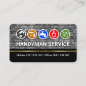 Carte De Visite Handyman Tools On Bricks Gold Line (Devant)