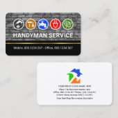 Carte De Visite Handyman Tools On Bricks Gold Line (Devant / Derrière)