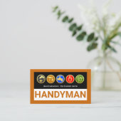 Carte De Visite Handyman Tools On Brown Border (Debout devant)