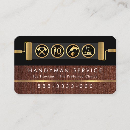 Carte De Visite Handyman Tools On Brush Paint Layer (Devant)